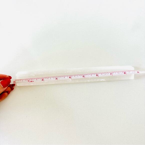 VINTAGE White Clear Selenite 8" Stick Wand Gemstone Crystal Zen Yoga Meditation - Picture 7 of 9